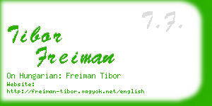 tibor freiman business card